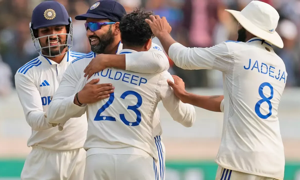 Kuldeep-yadav-r-ashwin-share-9-wicket-yashasvi-jaiswal-rohit-sharma-fifty-team-india-dominated-in-the-1st-day-highlights-of-dharamsala-test-match